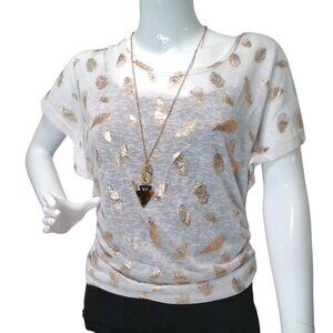 Casua Sheerl Ruched Top w/Necklace